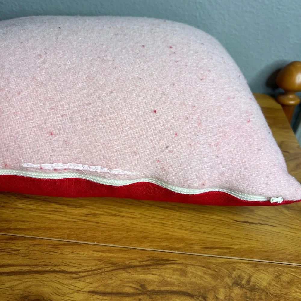 Hallmark Home Christmas Pillow Red Mitten Holiday Embroidered Decor Throw‎